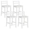 Wooden Bar Stools Set of 2 with Ergonomic Backrest and Footrest-White